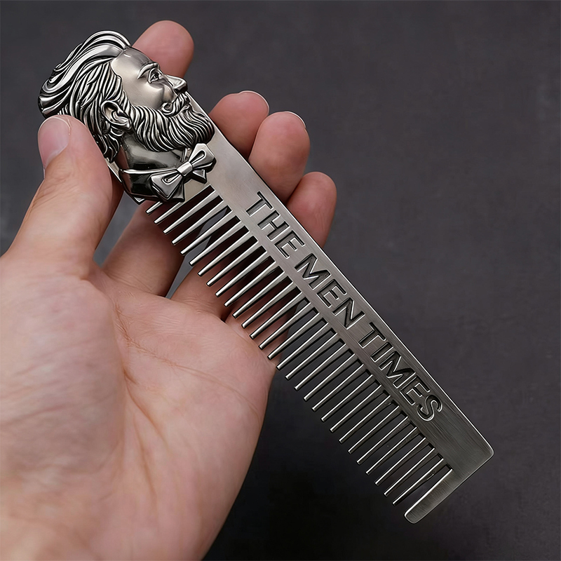 Men'S Grooming Oil - Peine de metal vintage retro para
