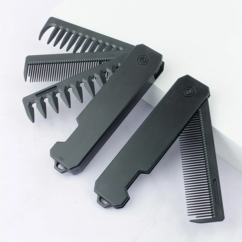 Men'S Grooming Organizer - Peine de barba plegable 3 en