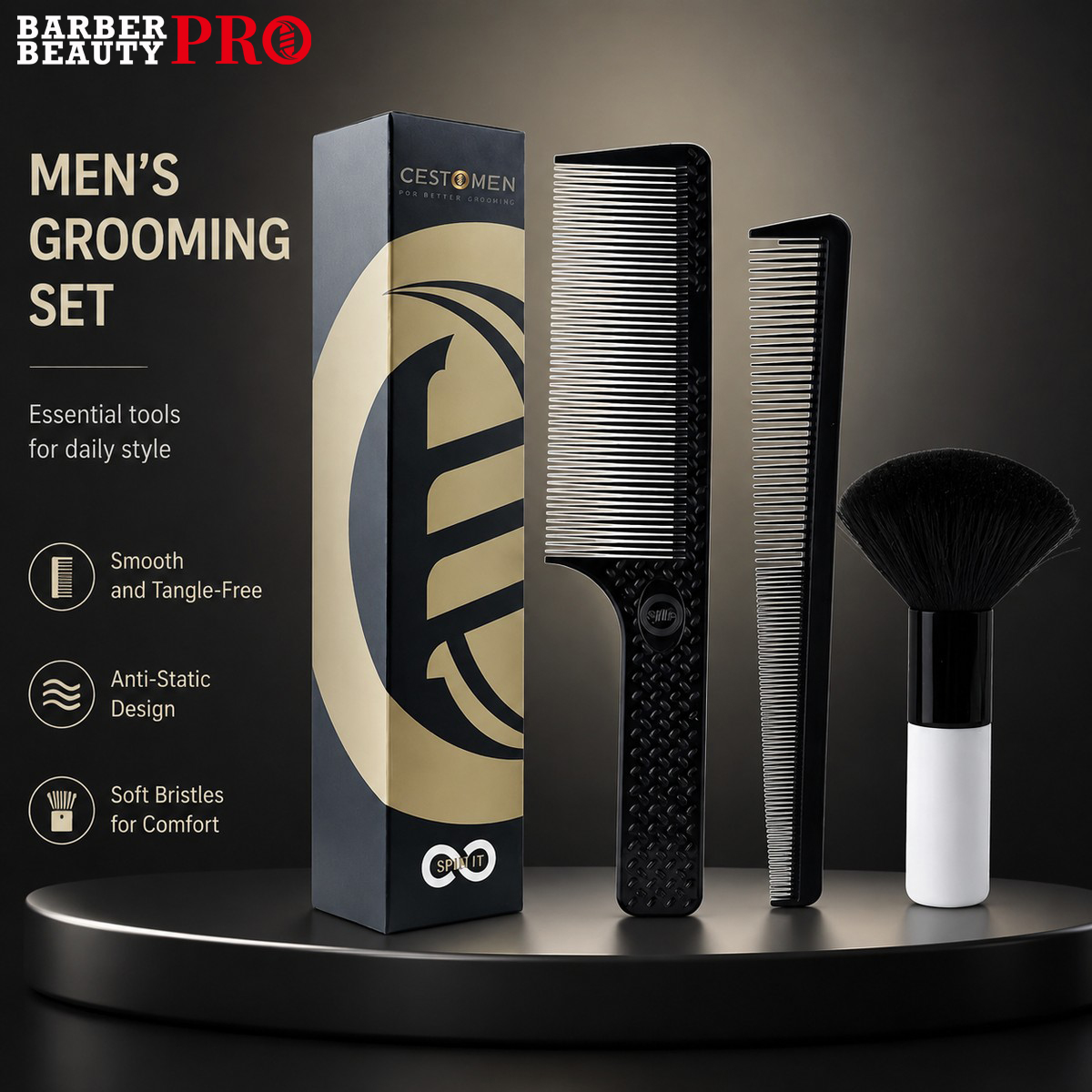 Men'S Grooming Hairstyles - Juego de peines profesionales para cortar