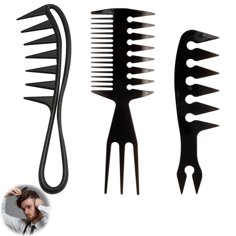 Men'S Grooming Hairstyles - 1/3 peines de dientes anchos para