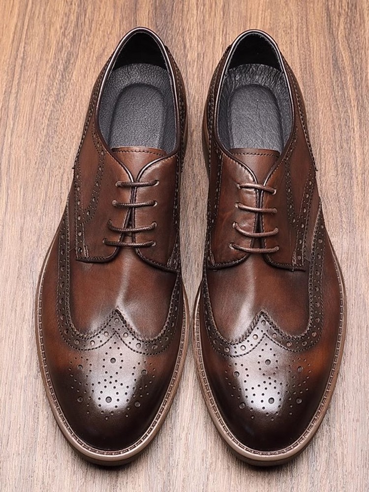 Zapatos de cuero de vaca hecho - Men'S Grooming Tips reseña y precio